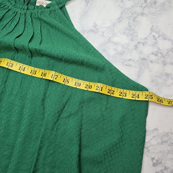 Knox Rose Green Woven Blouse Halter Drawstring Tie XL - Picture 10 of 11